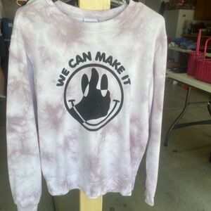 Purple Tie-Dye Sweatshirt with Graphic Print
